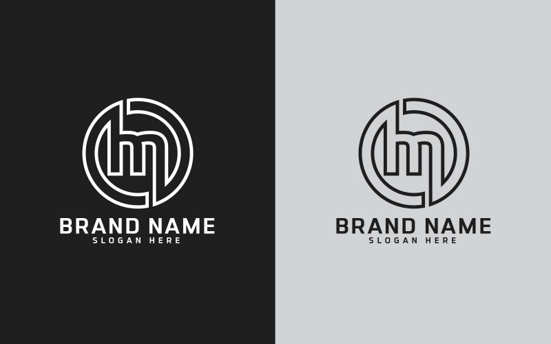 Modern M letter Circle Shape Logo Design - Merkidentiteit