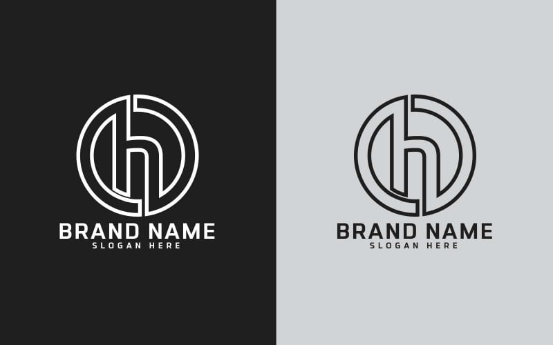 Nouvelle marque H lettre cercle forme Logo Design-petite lettre
