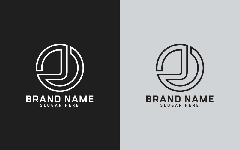 Nouvelle marque J lettre cercle forme Logo Design