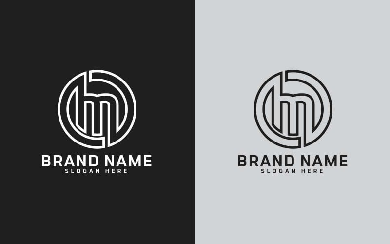 Nouvelle marque M lettre cercle forme Logo Design - petite lettre