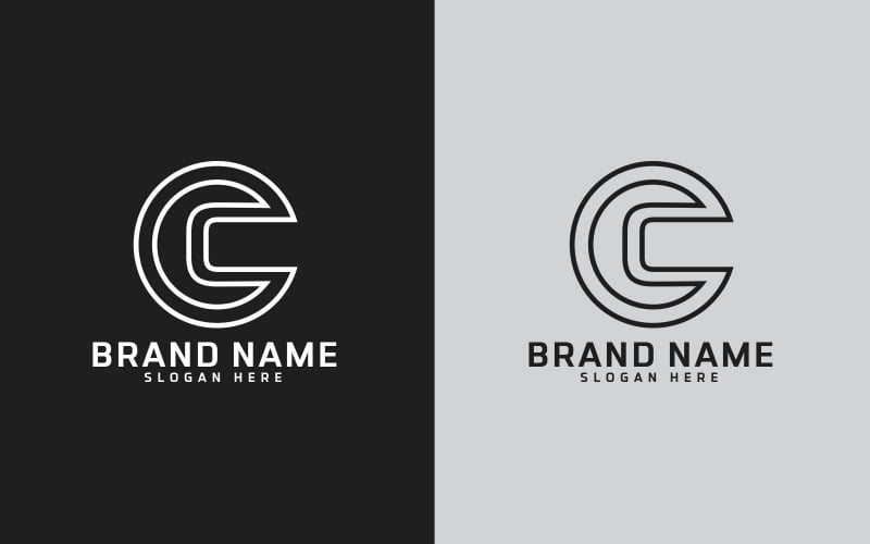 Novo design de logotipo em forma de círculo com letra C da marca - Identidade da marca