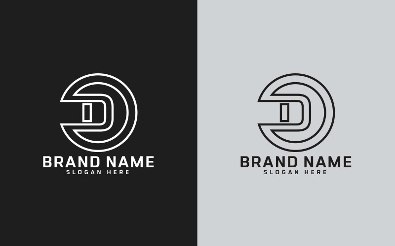 Nuovo marchio D lettera Circle Shape Logo Design - Brand Identity
