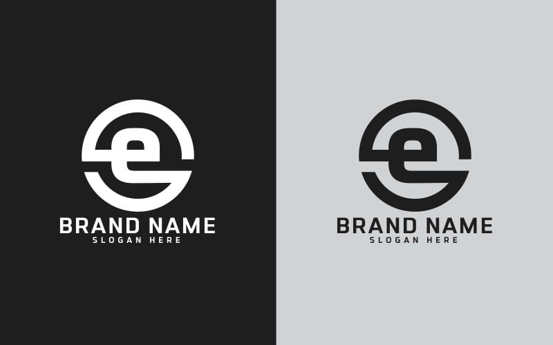 品牌 E 字母圆形标志设计-小字母