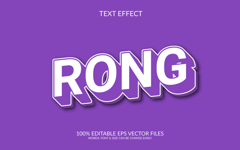 Rong 3D redigerbar vektor Eps-texteffektmall