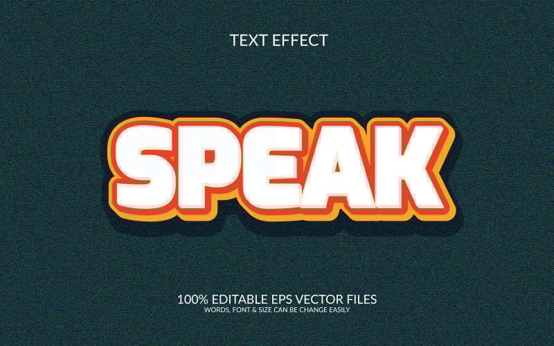 Speak 3D Editorable Vector Eps Text Effect Template