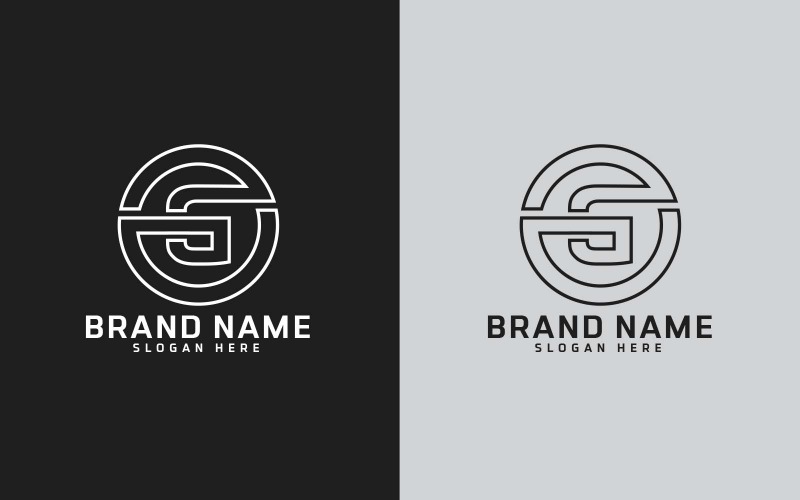Varumärke G bokstaven Cirkel Form Logo Design