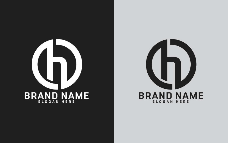 Značka H písmeno Circle Shape Logo Design - Malé písmeno