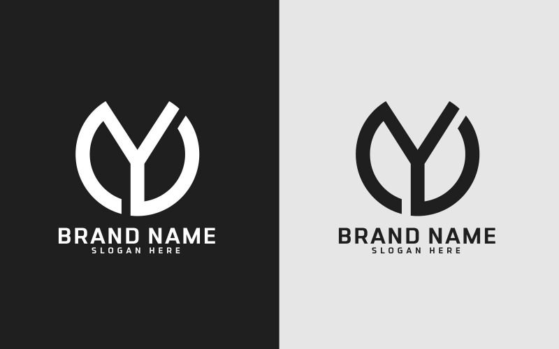 Brand Y letter Circle Shape Logo Design - Identità del marchio