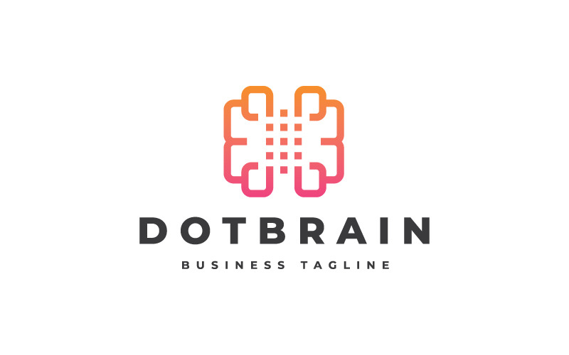 Data Dots Brain Logotyp Mall