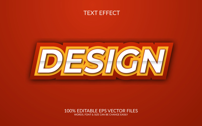 Дизайн 3D Полностью редактируемый векторный текстовый эффект Eps