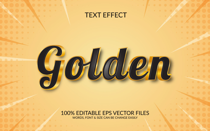 Goldene 3D-bearbeitbare Vektor-EPS-Texteffektvorlage