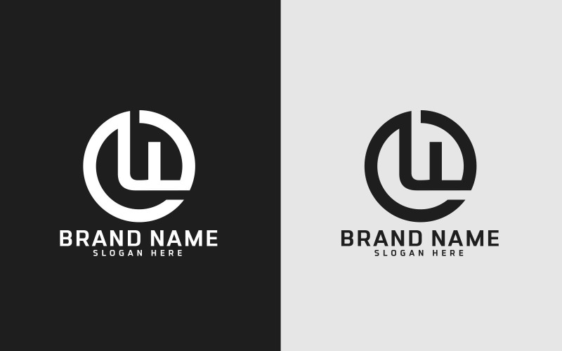 Marca U letra Forma de Círculo Diseño de Logotipo - Letra Pequeña