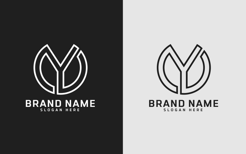 Marca Y lettera Circle Shape Logo Design