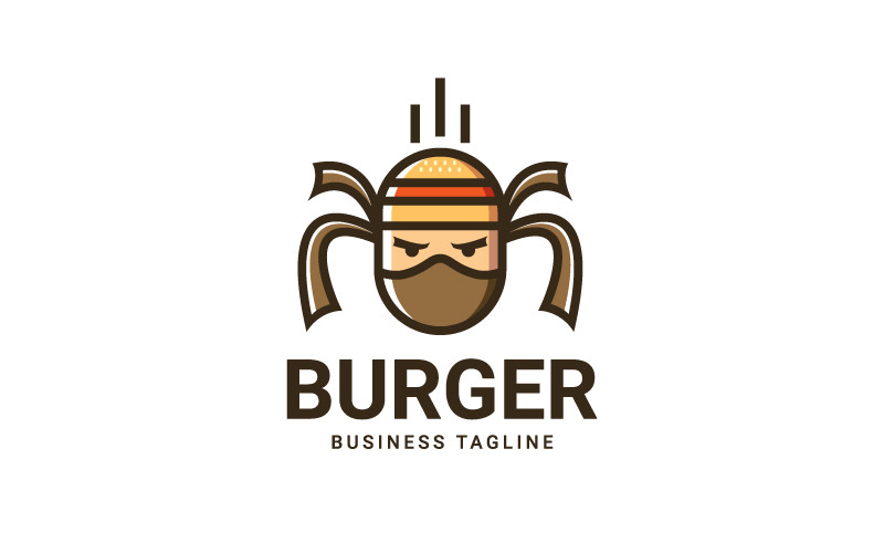 Modello di logo di Burger Ninja