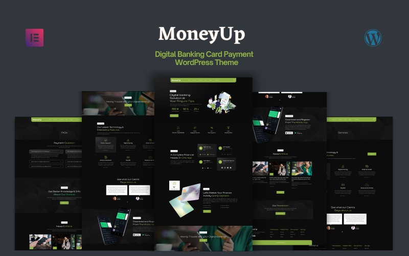 MonyUp – Thème WordPress pour les services bancaires numériques et de paiement par carte