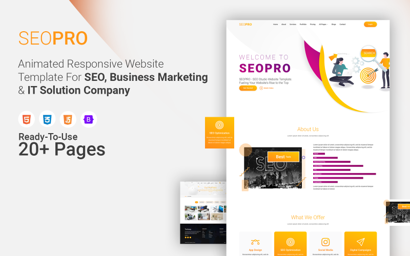 SPRO - HTML-шаблон веб-сайту з послугами SEO