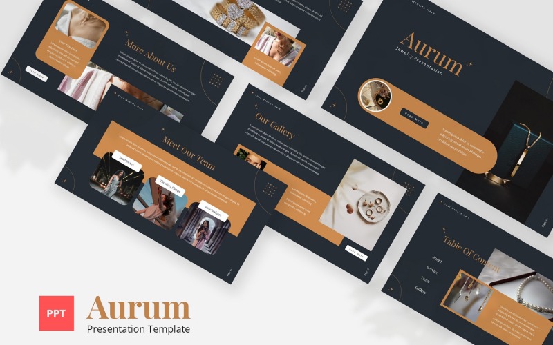 Aurum — Powerpoint-mall för smycken