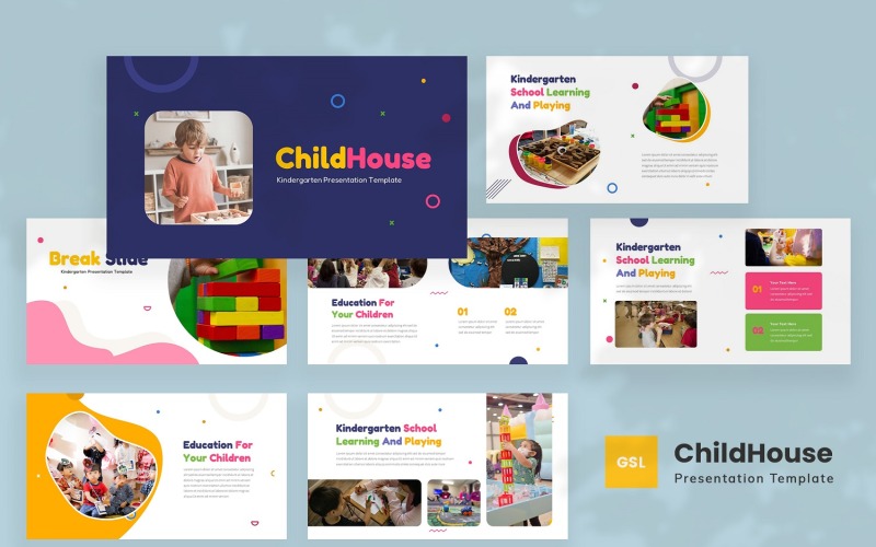 ChildHouse — Modello per presentazioni Google per la scuola materna