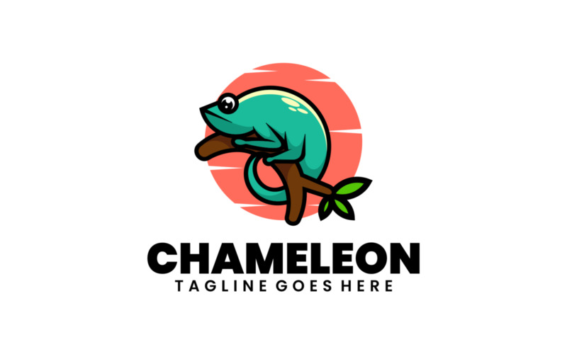Logo mascotte semplice camaleonte 2
