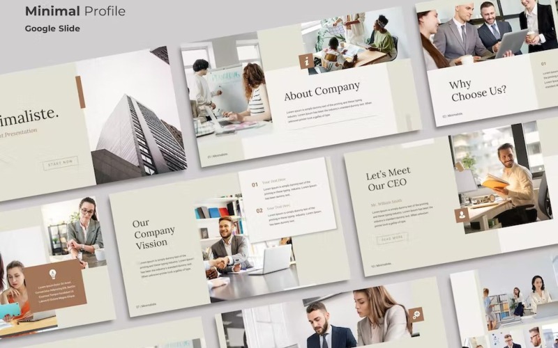 Minimaliste - Минимальный профиль Google Slides