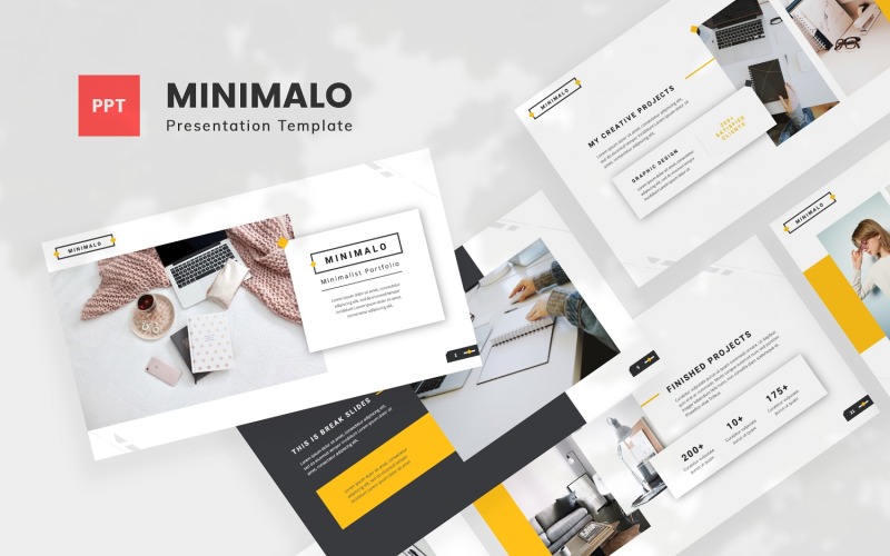 Minimalo — мінімальний шаблон портфоліо Powerpoint
