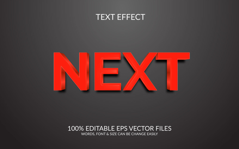 Наступний 3D редагований векторний EPS шаблон текстового ефекту