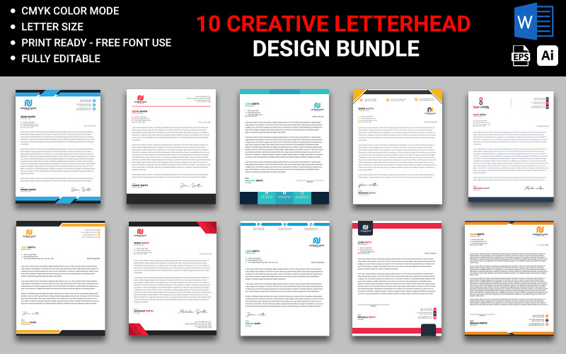 Pacchetto design carta intestata - carta intestata creativa e professionale