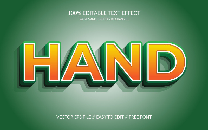 Ruční 3D vektor Eps Textový efekt šablony Design