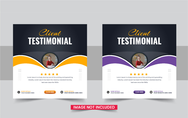 Review. Post Style Creative customer feedback or Review social media post design