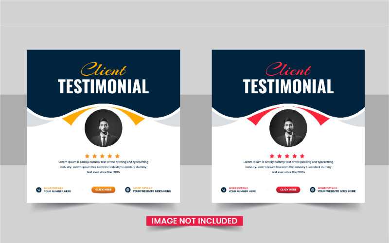 Feedback dei clienti creativi o Recensione del modello di post sui social media