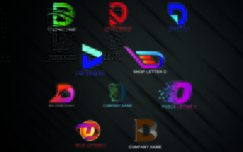 Modello di logo della lettera D per tutte le aziende e i marchi
