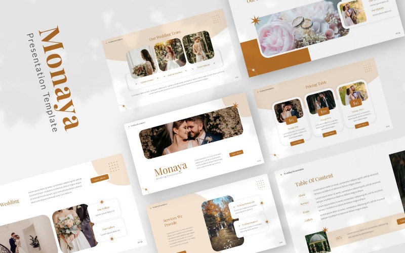 Monaya — Google Slides-mall för bröllop