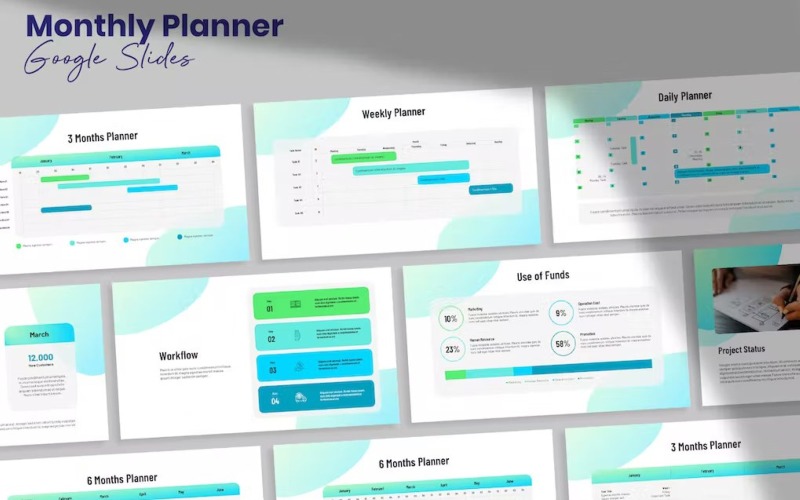 Monthly Planner Template Google Slides TemplateMonster