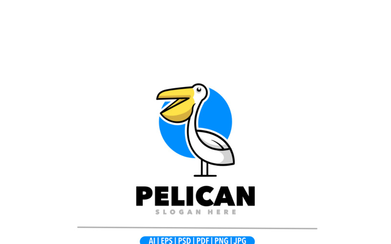Pelikan einfaches Logo-Maskottchen-Design
