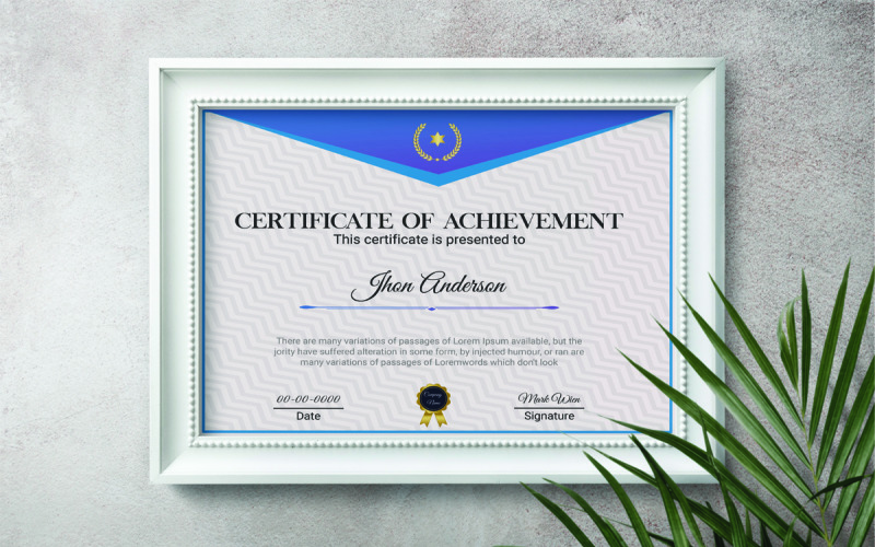 Diseño de plantilla de certificado comercial.