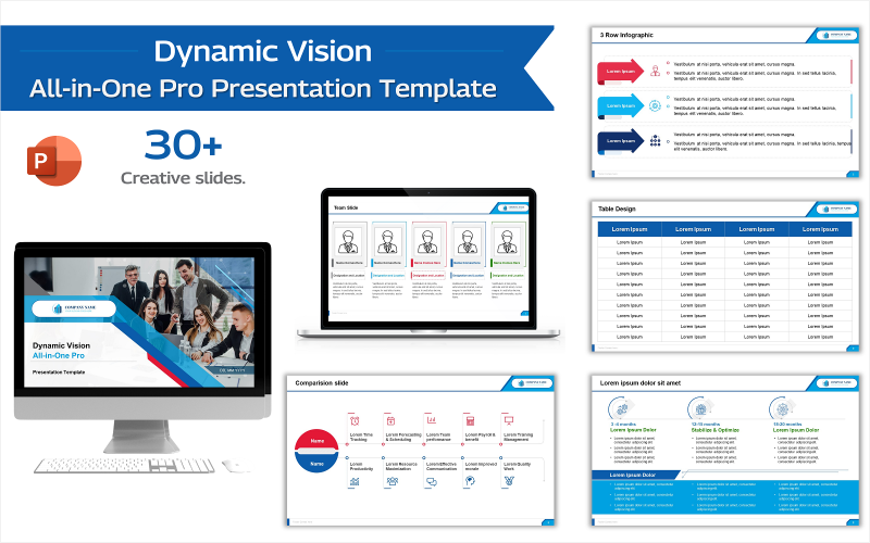 Dynamic Vision - Plantilla de presentación profesional todo en uno