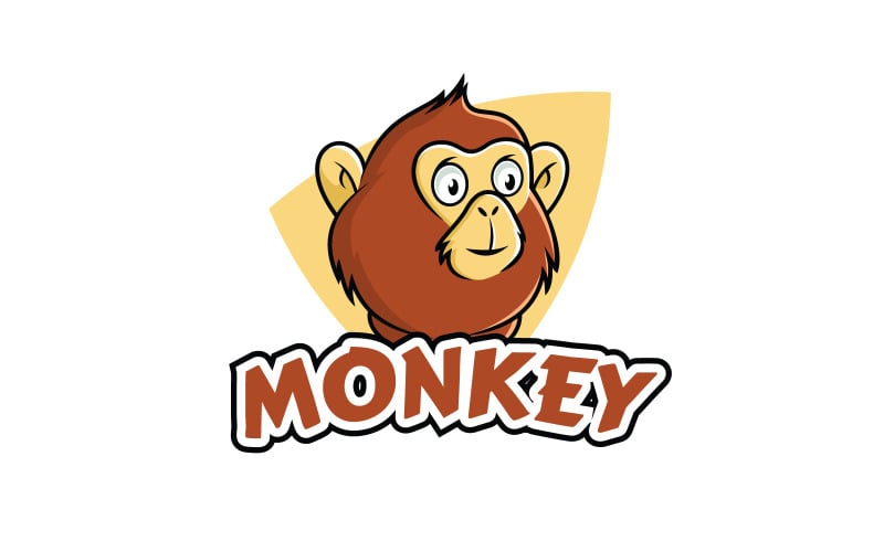 Leuke aap aangepaste logo ontwerpsjabloon