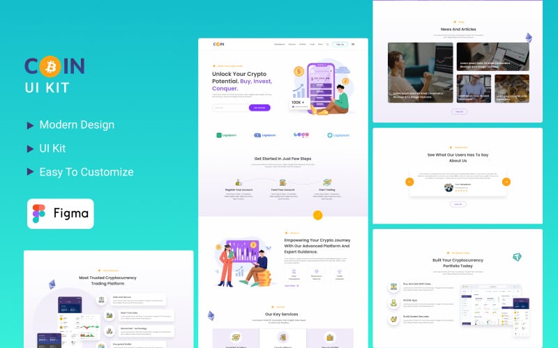 Modelo de interface do usuário gratuita de câmbio de criptomoedas em Figma
