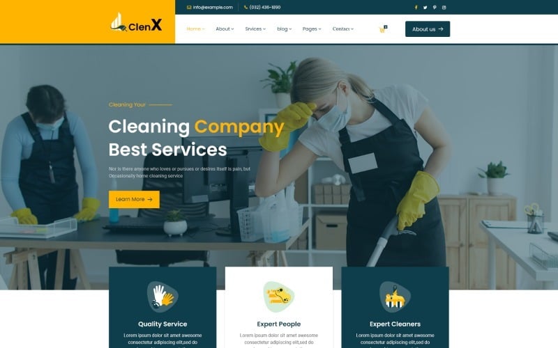 Modelo HTML5 de empresa de serviços de limpeza