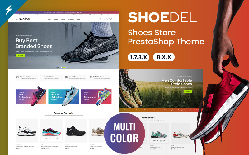 Shoedel - Negozio di scarpe e accessori Tema PrestaShop