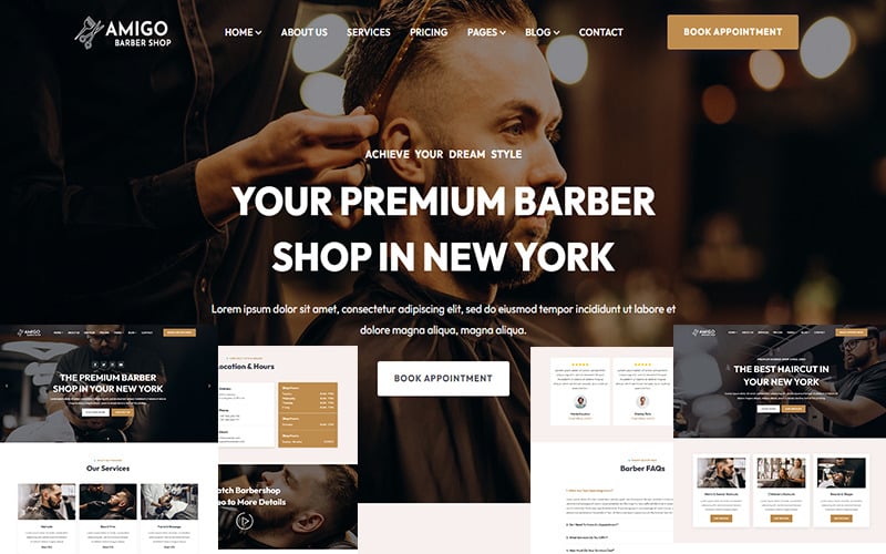 Amigo - modelo de site HTML5 responsivo para barbearia