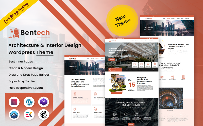 Bentech - Tema de WordPress para arquitectura y diseño de interiores