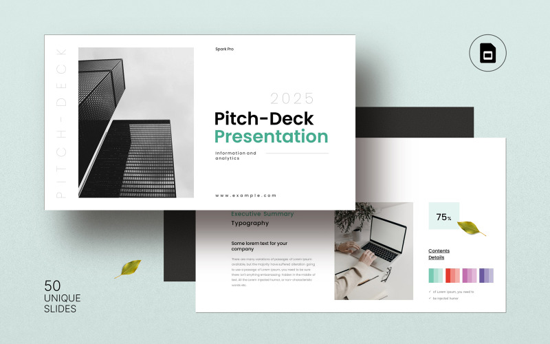 Modelo de Apresentação de Pitch Deck Criativo