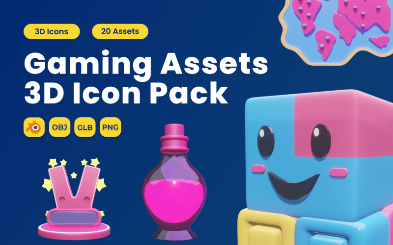 Pack d'icônes 3D d'actifs de jeu Vol 2