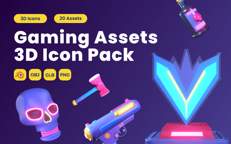 Pacote de ícones 3D de ativos de jogos Vol 4