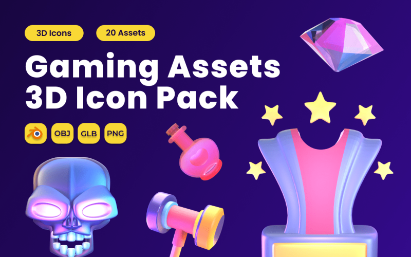 Pacote de ícones 3D para ativos de jogos Vol 6