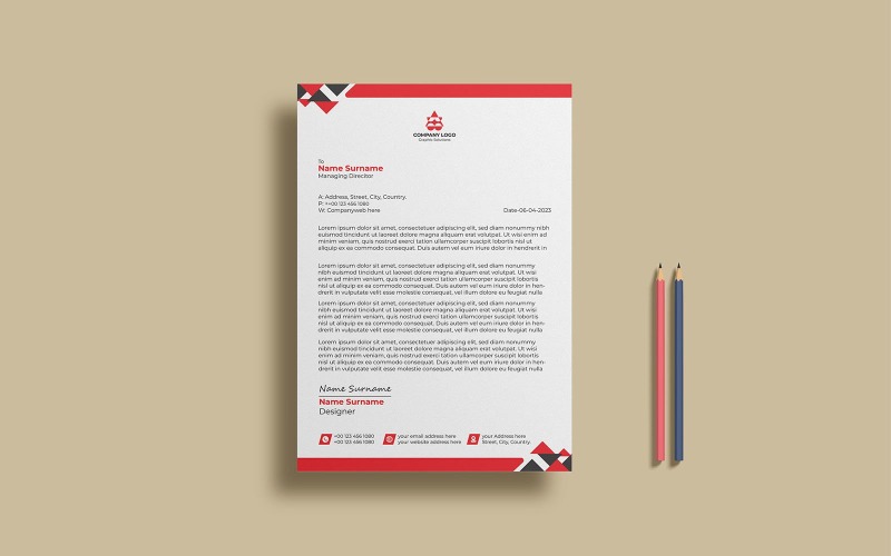 Corporate Business Briefkopf-Vorlage Design-180