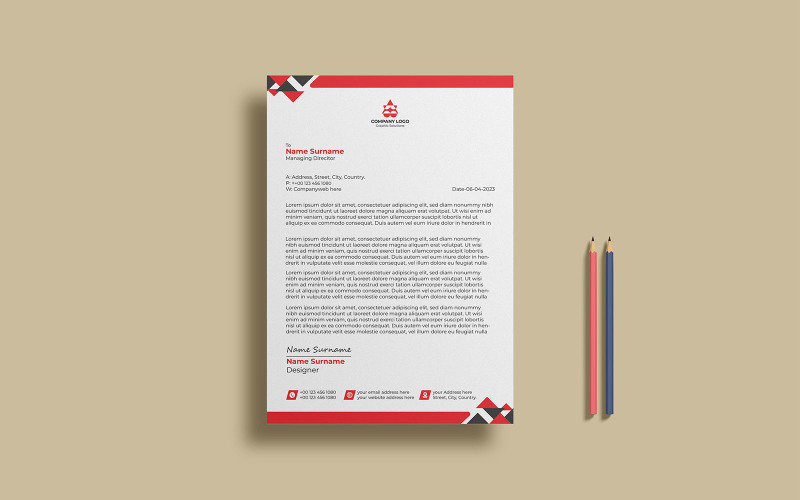 Corporate Business Briefpapier Sjabloon Design-180