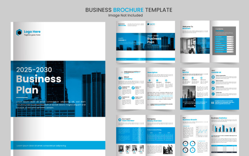 Folleto minimalista de plan de negocios con concepto moderno para perfil de negocios