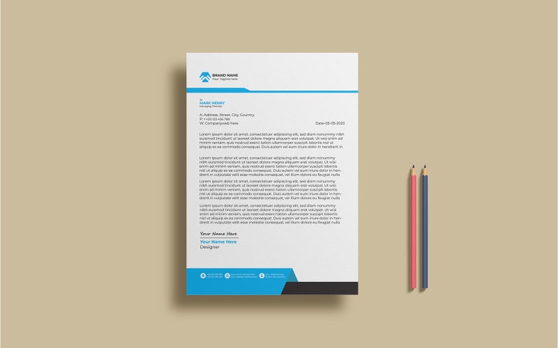 4 kleuren briefpapier ontwerp Template_180